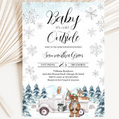 Invitation Baby-Shower Thème Forêt d'Hiver