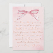 Invitation baby shower - Thème mignon (Dos)