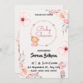 Invitation baby shower - Thème mignon (Devant / Derrière)