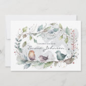Invitation Baby-Shower Thème Nature Aquarelle (Dos)