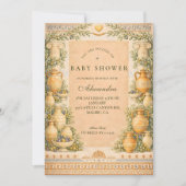 Invitation Baby-Shower Thème Olive Grecque (Devant)