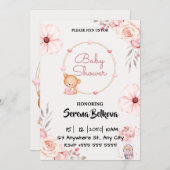 Invitation baby shower - Thème Panda Cute (Devant / Derrière)
