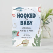 Invitation Baby Shower Thème Pêche Enfants (Debout devant)