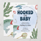 Invitation Baby Shower Thème Pêche Enfants (Devant / Derrière)