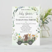 Invitation Baby shower Thru de la forêt de bois (Debout devant)