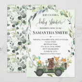 Invitation Baby shower Thru de la forêt de bois (Devant / Derrière)