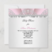 Invitation Baby shower Tiara de diamant blanc rose princesse (Dos)