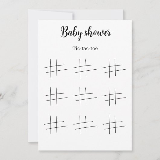 Invitation Baby Shower Tic Tac Toe Game Printable, (Devant)