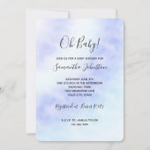 Invitation Baby Shower Tie dye Violet Blanc Bleu Aqua (Devant)