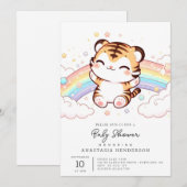Invitation Baby shower Tiger mignon (Devant / Derrière)