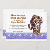 Invitation Baby shower Tiger mignon (Devant / Derrière)