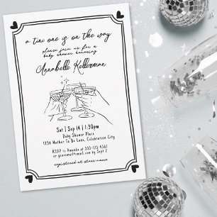 Invitation Baby Shower Tini Dessiné à la Main
