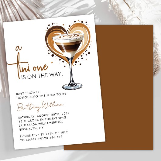 Invitation Baby shower Tini One Espresso Martini