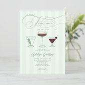 Invitation Baby shower Tini One Martini (Debout devant)