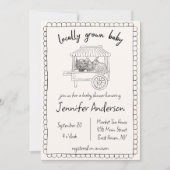 Invitation Baby shower tiré main pour bébé cultivé localement (Devant)