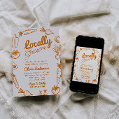 Invitation Baby shower tiré sur le marché des agriculteurs cu