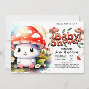 Invitation Baby shower Toadstool Wonderland