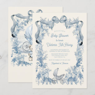 Invitation Baby shower Toile De Joey Floral Bow