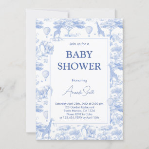 Invitation Baby shower Toile de Jouy