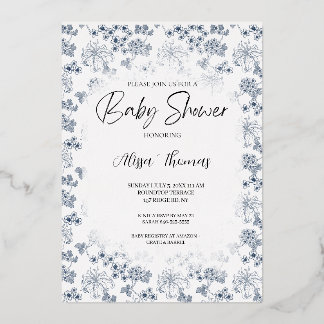 Invitation baby shower Toile Desing-Customizable Folie Uitnodiging