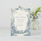 Invitation Baby shower Toile Little Cowboy (Debout devant)