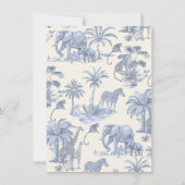 Invitation Baby shower Toile Safari Jungle (Dos)