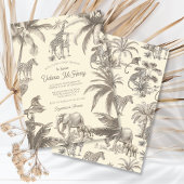 Invitation Baby shower Toile Safari Jungle