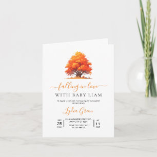Invitation Baby Shower Tomber amoureux, Baby Shower d'Automne