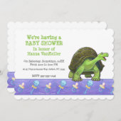 Invitation Baby shower Tortoise mignonne (Devant / Derrière)