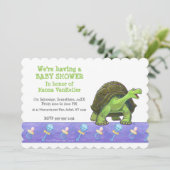 Invitation Baby shower Tortoise mignonne (Debout devant)