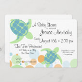 Invitation Baby shower tortue (Devant / Derrière)