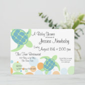 Invitation Baby shower tortue (Debout devant)