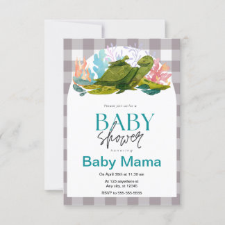 Invitation Baby shower tortue
