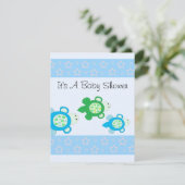 Invitation Baby Shower Tortue Bébé (Debout devant)
