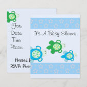 Invitation Baby Shower Tortue Bébé (Devant / Derrière)