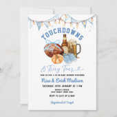 Invitation Baby shower Touchdown Tiny Tots Football Couples (Devant)