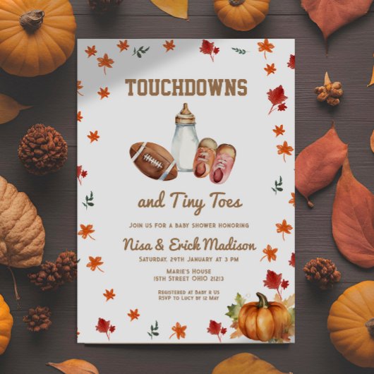 Invitation Baby shower Touchdown Tiny Tots Football Couples