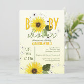 Invitation Baby shower tournesol (Debout devant)