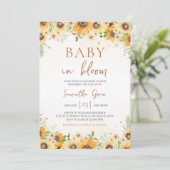 Invitation Baby shower tournesol (Debout devant)