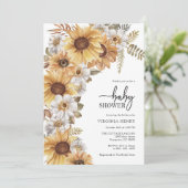 Invitation Baby shower tournesol (Debout devant)