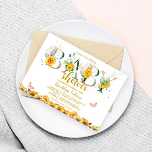 Invitation Baby shower tournesol