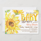 Invitation Baby shower tournesol (Devant)