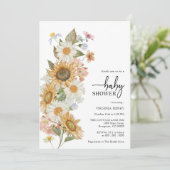 Invitation Baby shower tournesol (Debout devant)