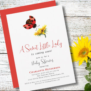 Invitation Baby Shower Tournesol Coccinelle, Douce Petite Dam