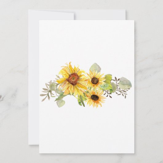 Invitation Baby shower Tournesol en bois Floral Zèbre Citroui (Dos)