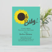 Invitation Baby shower tournesol été (Debout devant)