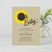 Invitation Baby shower tournesol été (Debout devant)