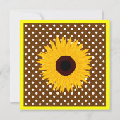 Invitation Baby Shower Tournesol - Jaune & Marron (Dos)