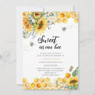 Invitation Baby Shower Tournesol Miel Éclatant