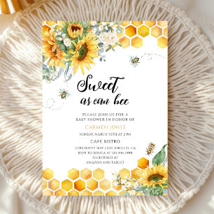 Invitation Baby Shower Tournesol Miel Éclatant